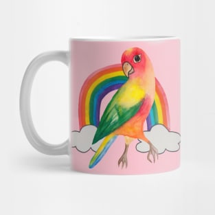 Colorful parrot with rainbow Mug